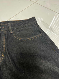 Long Black Denim Raw V2