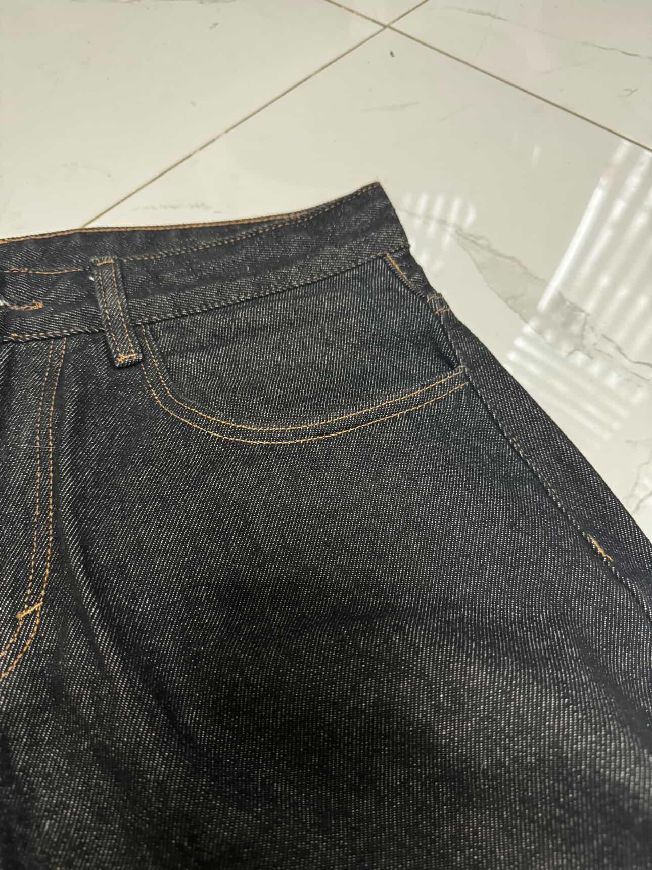 Long Black Denim Raw V2